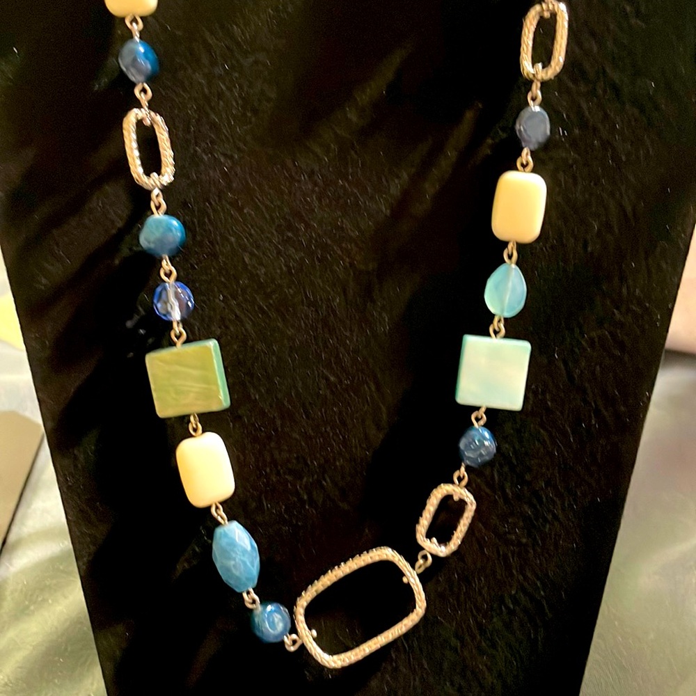 Lia Sophia adjustable blue and silver necklace